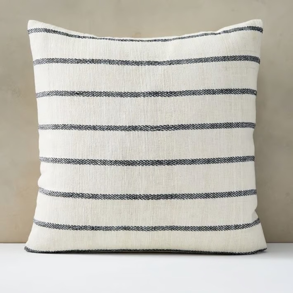 West Elm Cotton Silk Simple Stripe Pillow Cover - 24x24